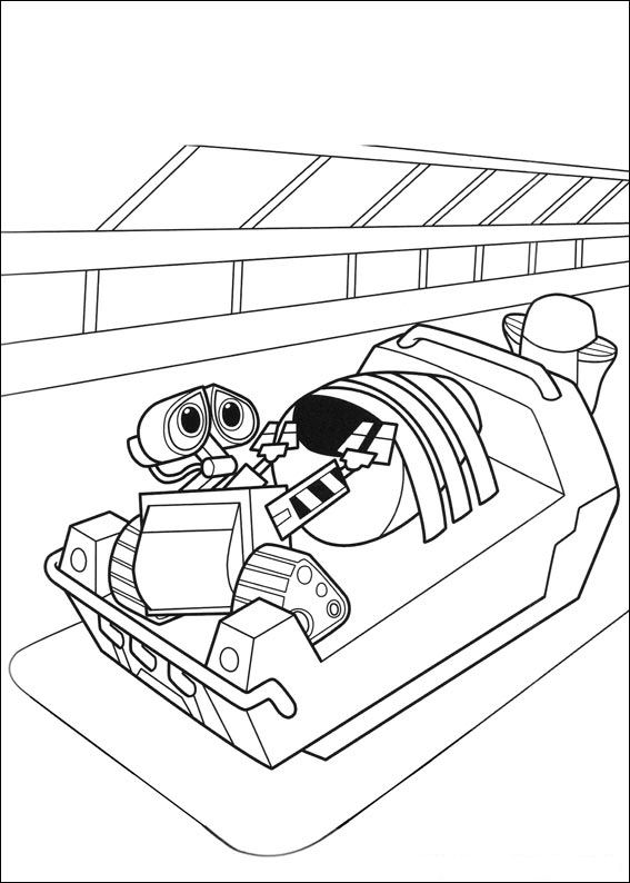 Plansa de colorat cu Wall E 16 8